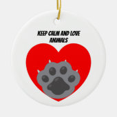 Playera keep calm and love animals phrase keramik ornament (Vorne)