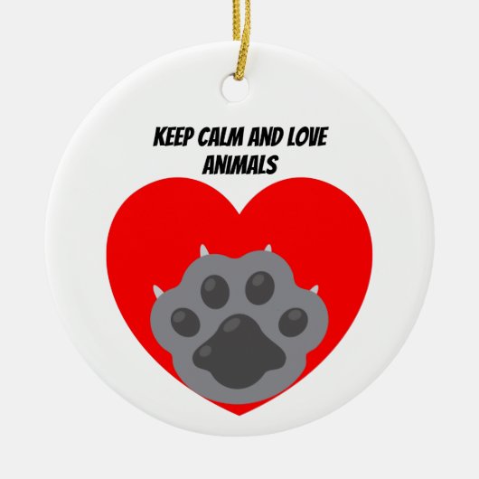 Playera keep calm and love animals phrase keramik ornament (Vorne)