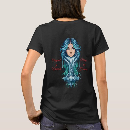 Playera Lady Acuario – Estilo cósmico y femenino T-Shirt (Rückseite)