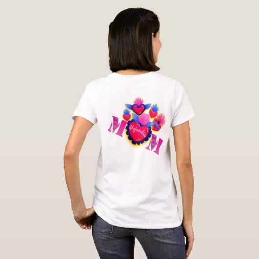 Playera "MOM Corazón Mexicano" – Editable nombre T-Shirt (Schwarz voll)