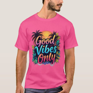 Playera motivacional Good Vibes Only stilo Vintage T-Shirt