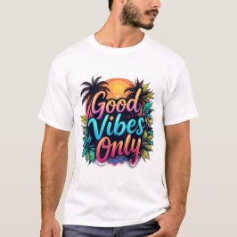 Playera motivacional Good Vibes Only stilo Vintage T-Shirt