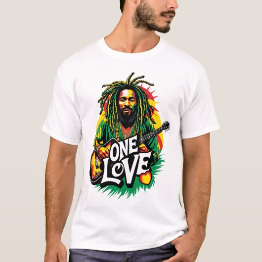 Playera  One Love el Rey del Reggae T-Shirt (Vorderseite)