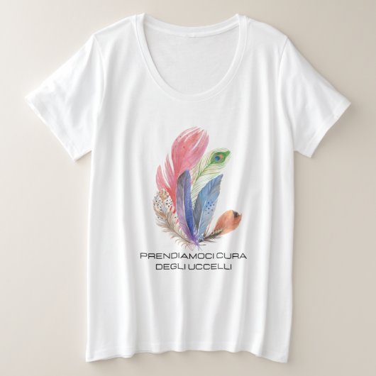 Playera plumas de aves große größe T-Shirt (Design vorne)