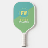 Player's Name in Pale Colors Pickleball Paddle (Rückseite)