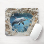 Playful 3D Dolphin Mousepad (Mit Mouse)