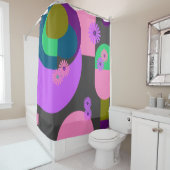 Playful Abstract Floral Shapes Duschvorhang (Beispiel)