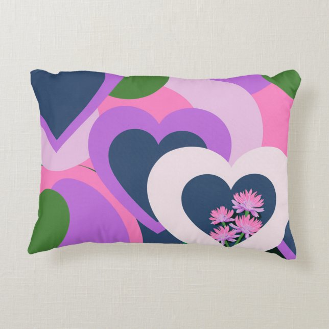 Playful Abstract Heart Accent Pillow Dekokissen (Rückseite)