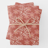 Playful abstract pink and yellow florals geschenkpapier set (Beispiel)