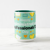 Playful Admin Day Calendar Laptop Heart Art Tasse (Zentrum)