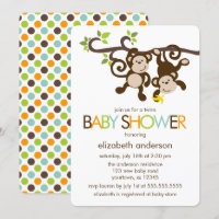 Playful Affen Twins Baby Dusche