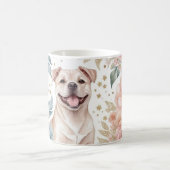 Playful American Staffordshire Terrier with Floral Kaffeetasse (Mittel)