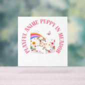 Playful Anime Puppy in Meadow Poster (Neutral)