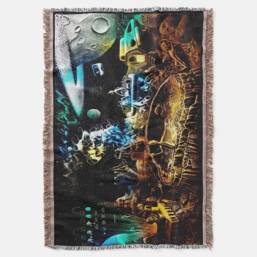 Playful Außerirdischethrow-Decke Decke (Vorderseite Vertikal)