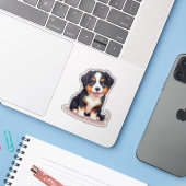 Playful Aussie Shepherd Puppy - Chibi Style Aufkleber (Laptop mit iPhone)