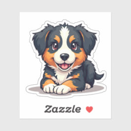 Playful Australian Shepherd Pup, 3D Charm, Small Aufkleber