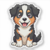 Playful Australian Shepherd Puppy - Niedlich Style Aufkleber (Vorderseite)