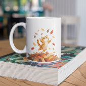 Playful Autumn Cat Mug Cute Gift Kaffeetasse
