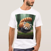 Playful Baby Red Panda auf einem Log T-Shirt (Vorderseite)