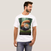 Playful Baby Red Panda auf einem Log T-Shirt (Vorne ganz)