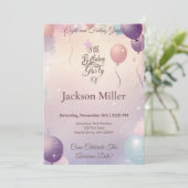 Playful Balloon Einladung zum Geburtstag Niedlich  (Stehend Vorderseite)