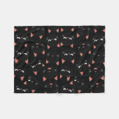 Playful Black Cat Faces – Cute Kawaii Fleecedecke (Vorderseite (Horizontal))