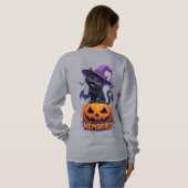 Playful Black Cat in Witch Hat Sweatshirt (Schwarz voll)