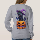 Playful Black Cat in Witch Hat Sweatshirt (Rückseite)