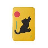 Playful Black Cat on Yellow Bath Mat Badematte (Vorderseite Vertikal)