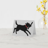 Playful Black Labrador Retriever | Niedlicher Schw Karte (Gelbe Blume)