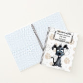 Playful Black Puppy on Paws Print Notizblock (Innenseite)