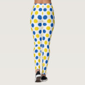 Playful Blue and Yellow Polka Dot Leggings (Rückseite)