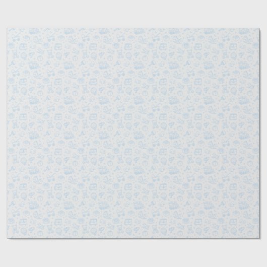 Playful Blue Baby Geschenkwrap Geschenkpapier (Flach)