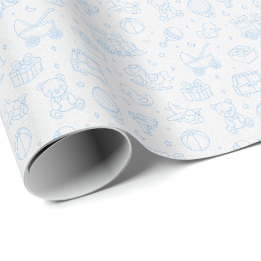 Playful Blue Baby Geschenkwrap Geschenkpapier (Rolleneckpunkt)