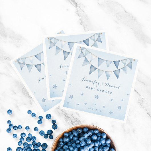 Playful Blue Baby Showstars Pennant Garland Serviette