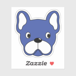 Playful Blue Bulldog 3"x3" Vinyl Sticker