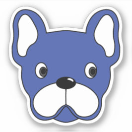 Playful Blue Bulldog 3"x3" Vinyl Sticker