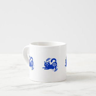 Playful Blue Cat Espresso Cup – CozyBun Espressotasse