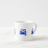 Playful Blue Cat Espresso Cup – CozyBun Espressotasse (Vorderseite Rechts)