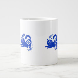 Playful Blue Cat Jumbo Coffee Mug – CozyBun Jumbo-Tasse