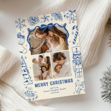 Playful Blue Doodle 3 Foto Weihnachten