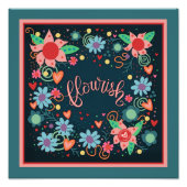 Playful Blue Geblüht Inspiration Hübsch Fotodruck (Vorne)