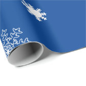 Playful Blue Monochromatische Schneeflocken Geschenkpapier (Rolleneckpunkt)