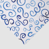 Playful Blue Painted Curves Seidenpapier (Detail)