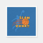 Playful Blue Slam Dunk Basketball Geburtstag Serviette (Vorderseite)