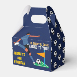 Playful Blue Soccer Birthday Kids Geschenkschachtel