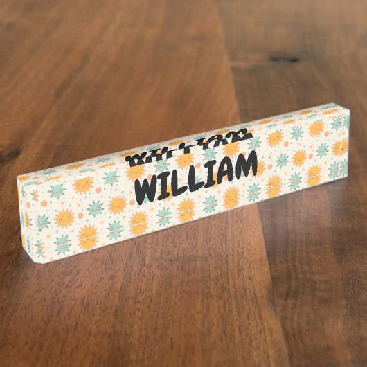 Playful Boho Sun Namensplakette (Seite)