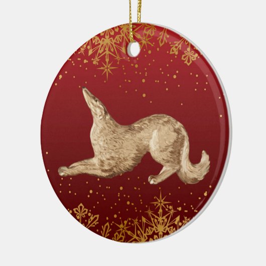 Playful Borzoi Ornament (Links)