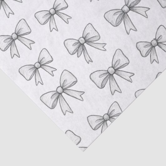 Playful Bow Doodle Pattern Neutral  Seidenpapier (Detail)