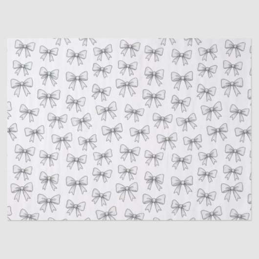Playful Bow Doodle Pattern Neutral  Seidenpapier (Vorderseite)